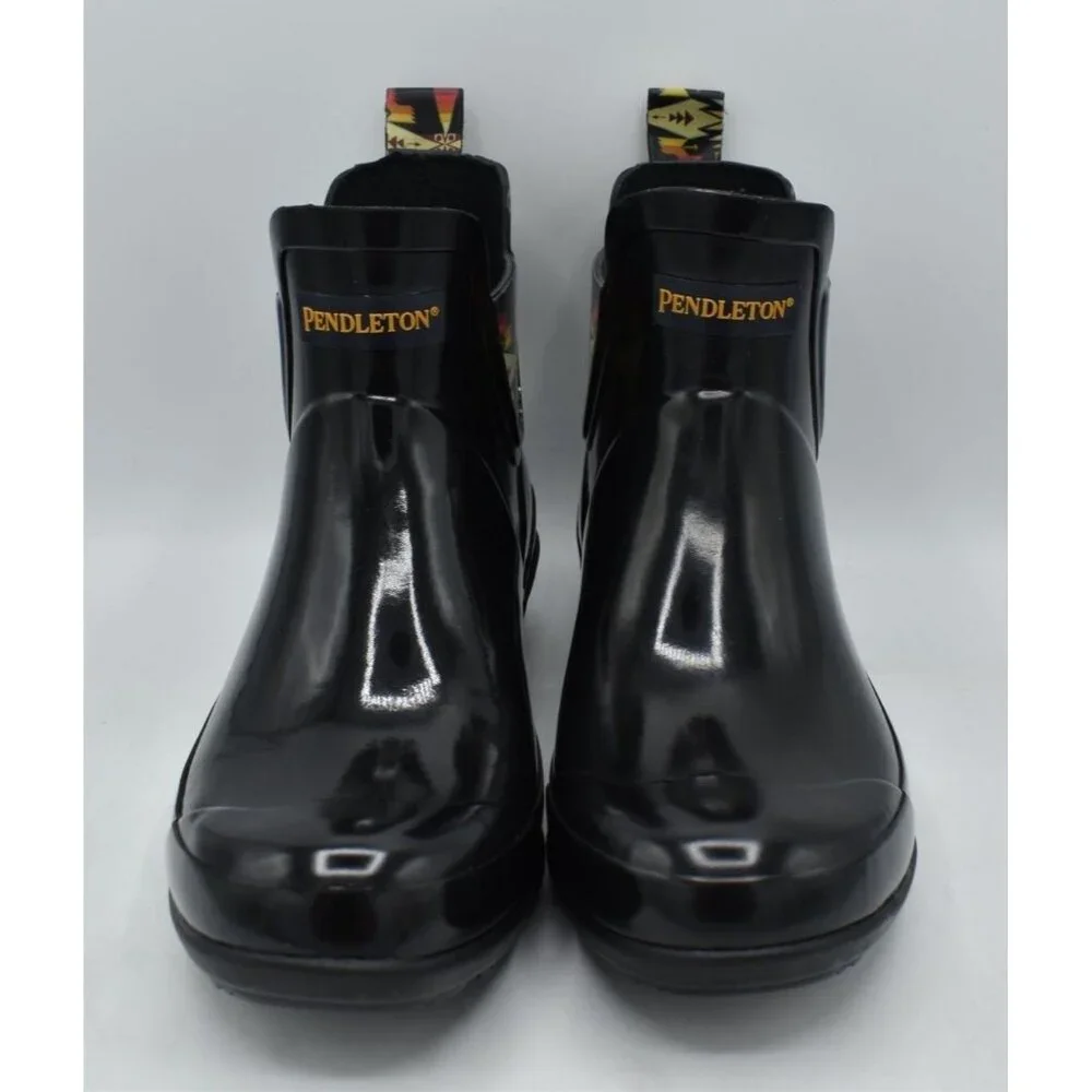 Pendleton Tucson Rain Boots Women Size 7 Black New Waterproof Chelsea Ankle Boot